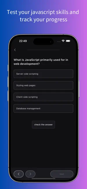 learn javascript quiz screenshot 2