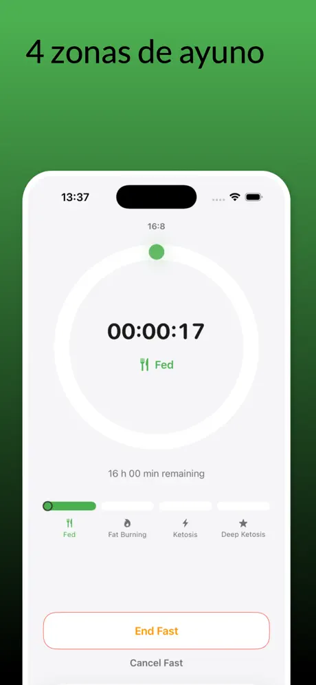 FastBreak — Ayuno Timer — captura de pantalla del iPhone 2