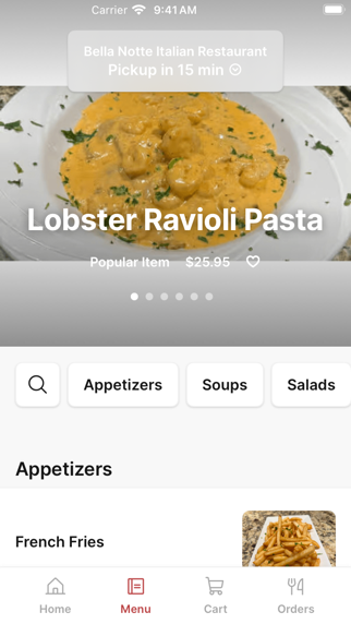 Bella Notte Italian Restaurant iPhone screenshot 2 - Food & Drink app