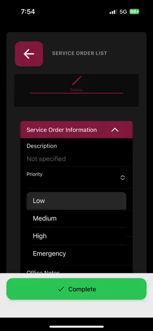 DTC Service Order App screenshot 2