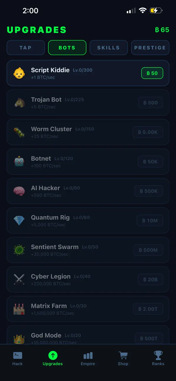 #2. Hack Tycoon: Dark Protocol (iOS) โดย: Yousef Alenezi