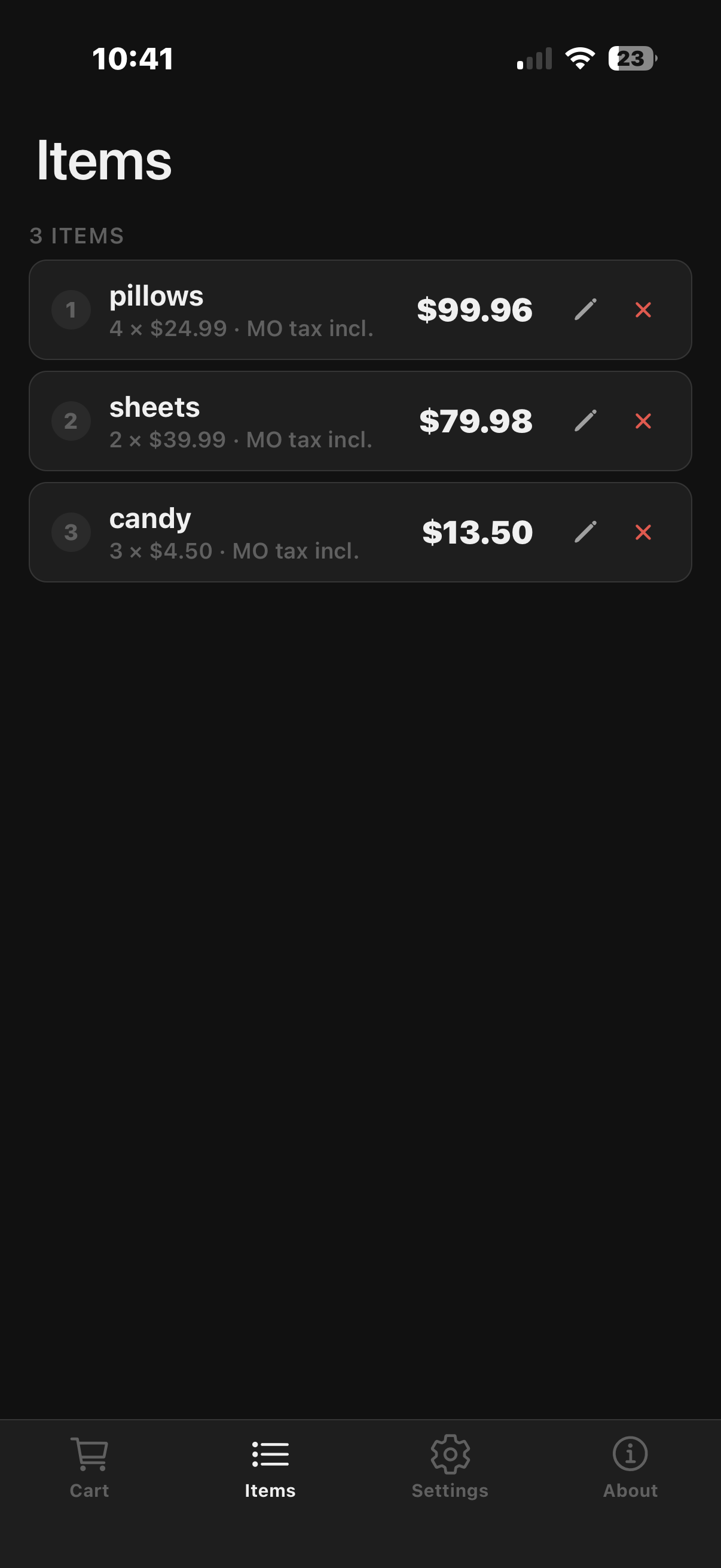 CartCalc+ screenshot 2