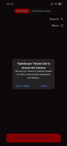 SafeScope 2 iPhone screenshot
