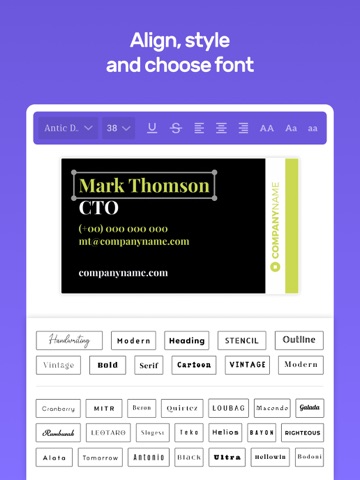 Business Card Design Maker iPad screenshot