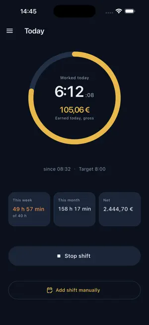 Schichtgeld screenshot 1