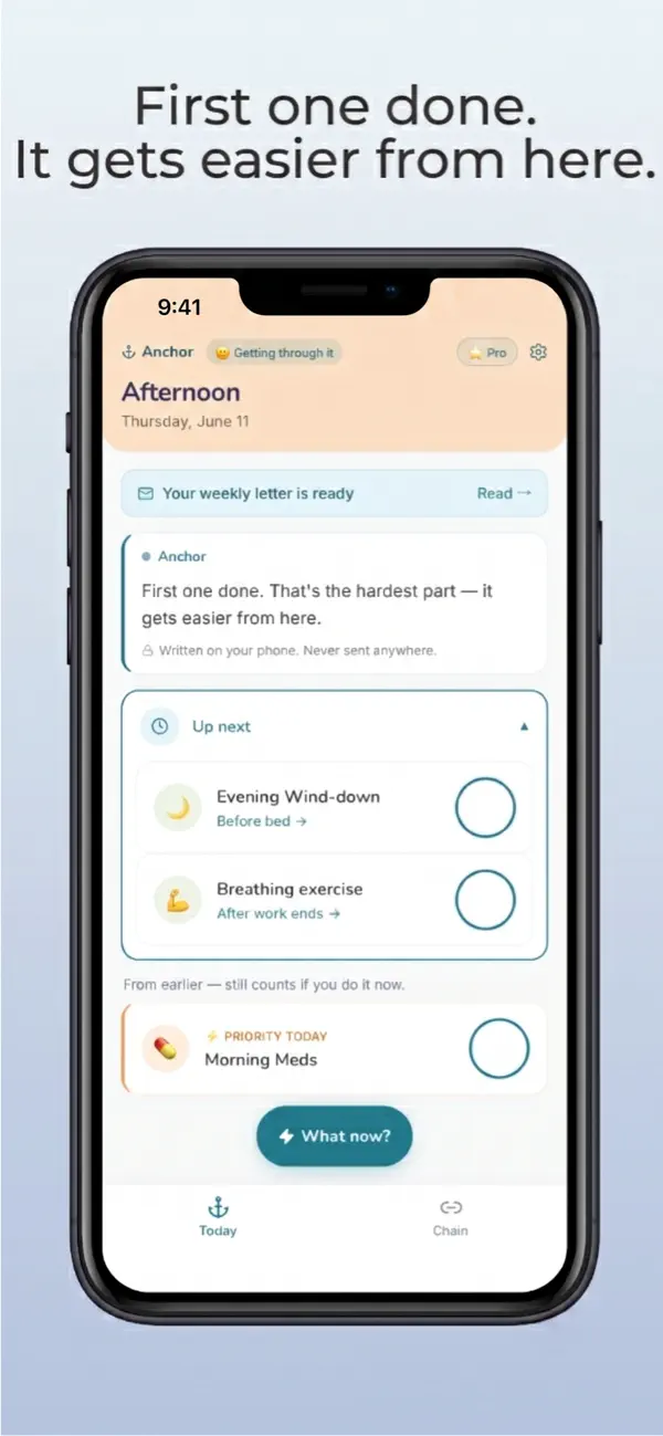 Screenshot #1 pour Anchor: ADHD Routine Tracker