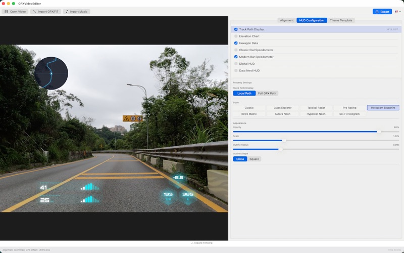 GPXVideoEditor screenshot