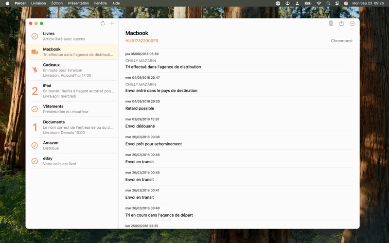 Screenshot #1 pour Parcel - Delivery Tracking