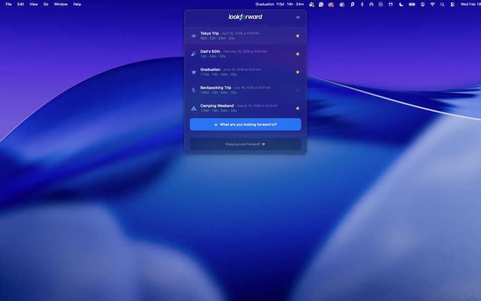 #1. Look Forward: Countdown Timer (macOS) Με: Jonathan Good