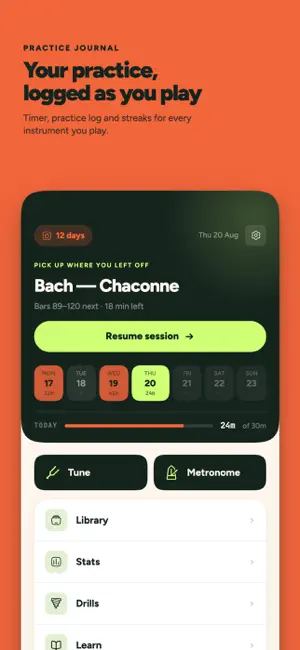 Legato: Music Practice Journal screenshot 1