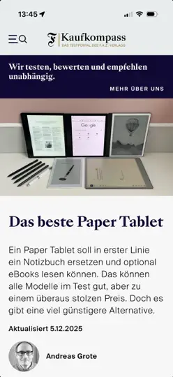 Screenshot von Kaufkompass auf dem iPhone 1