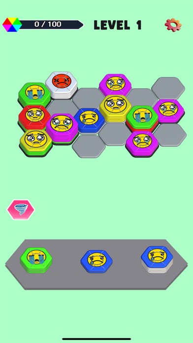 Hexagon Sort: Emoji Match 3d screenshot 2