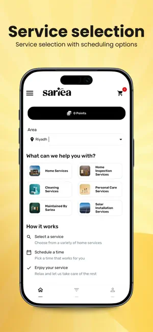 Sariea: Home Services KSA screenshot 1