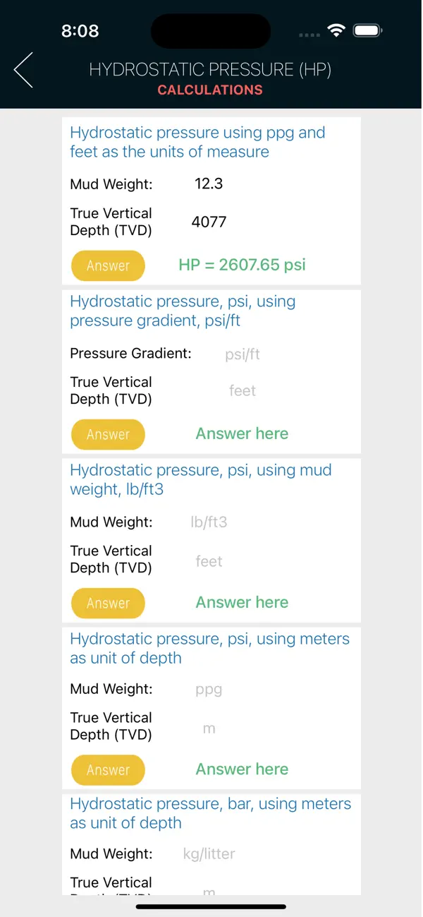Screenshot #3 pour OilField Formulas iHandy Calc