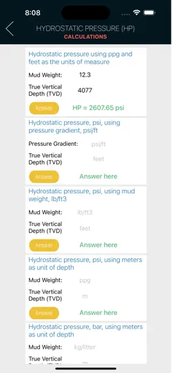 OilField Formulas IHandy Calc iPhone Ekran Görüntüsü 4
