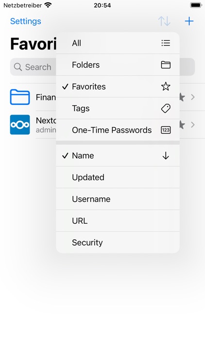 Passwords for Nextcloud