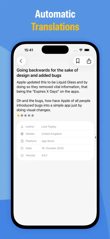 App Reviews - iOS & Android screenshot 6 of 6