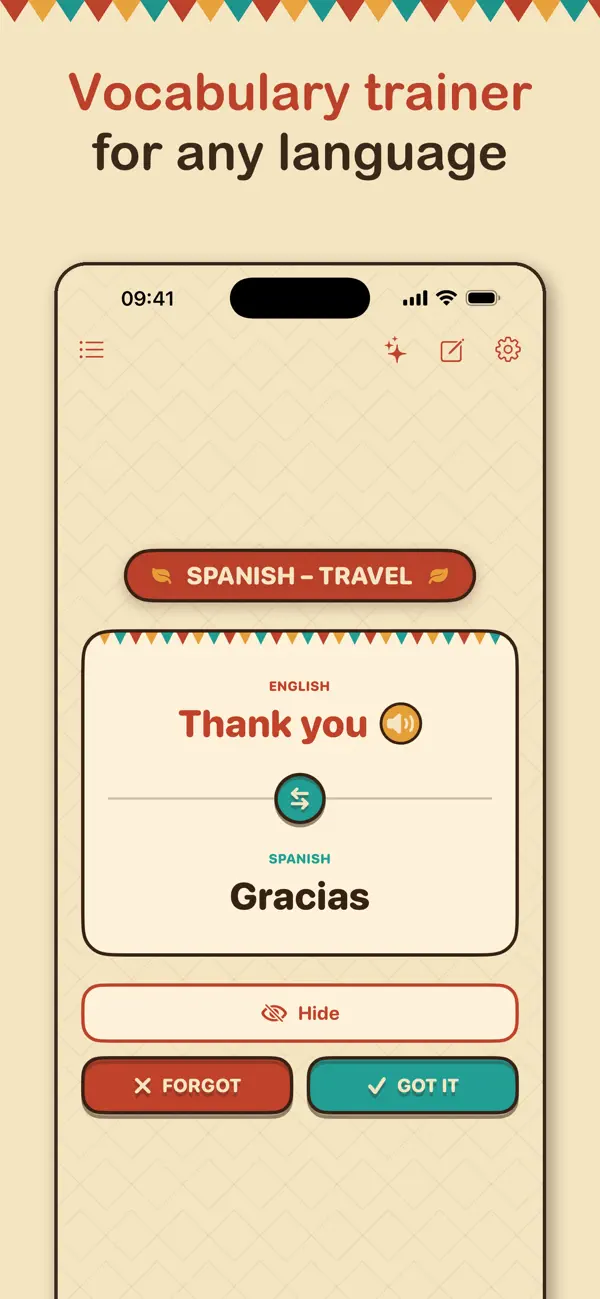 Screenshot #1 pour Vokari – Flashcards & Learn