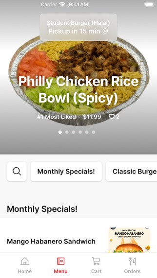 Student Burger iPhone screenshot 2 - Food & Drink app