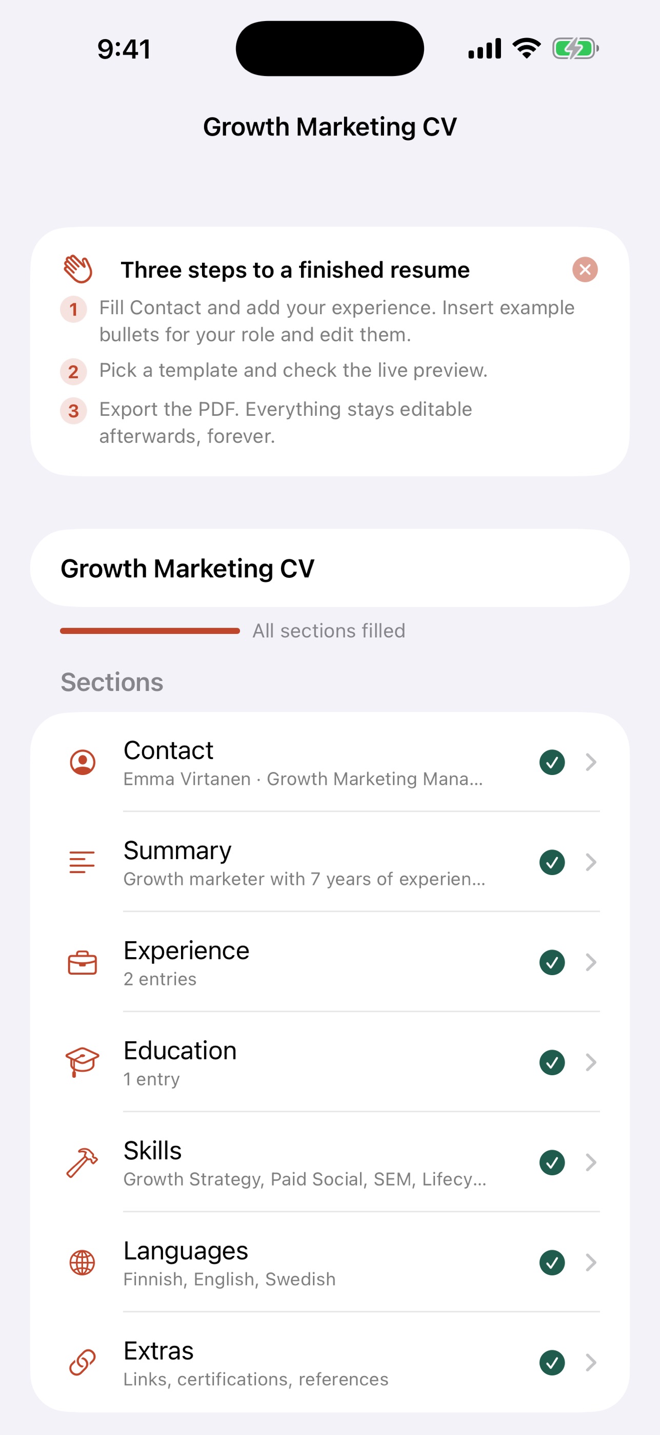 Screenshot 3 of CVBooster: Resume Builder