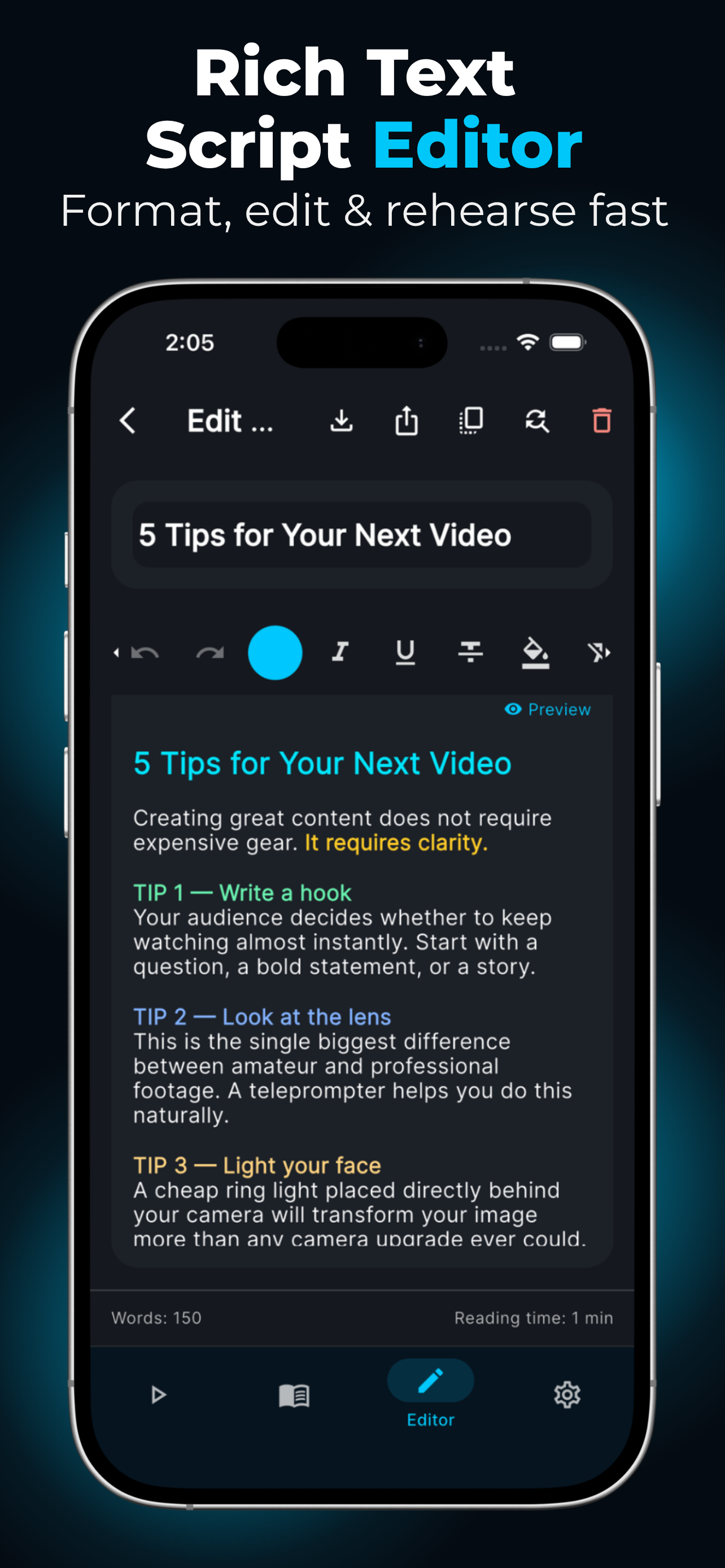Teleprompter Script Reader screenshot 4