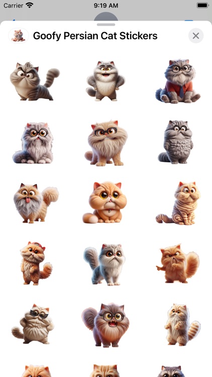 Goofy Persian Cat Stickers