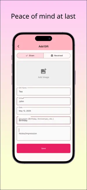 Gift Tracker - GiftLog screenshot 3