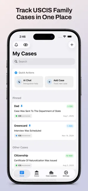 Case Tracker, Citizenship Test screenshot 1