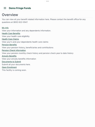 BeneSys Member Portal iPad screenshot
