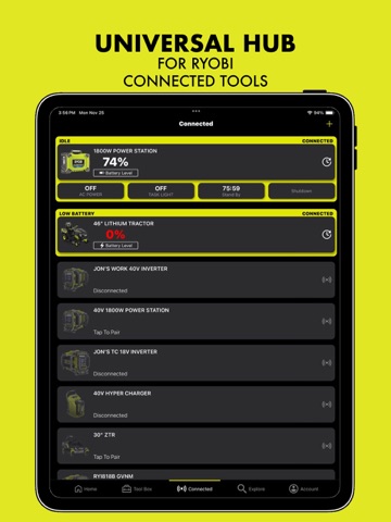 RYOBI iPad screenshot