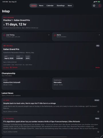 Inlap iPad screenshot