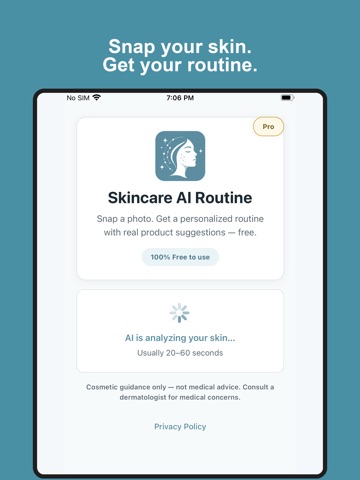 Skincare AI Routine iPad screenshot
