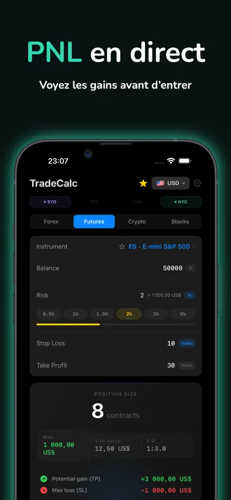 TradeCalc - Taille de Position — capture d'écran iPhone 5