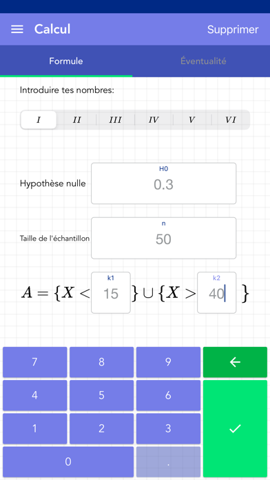 Screenshot #1 pour Test d'hypothèse – Type I PRO
