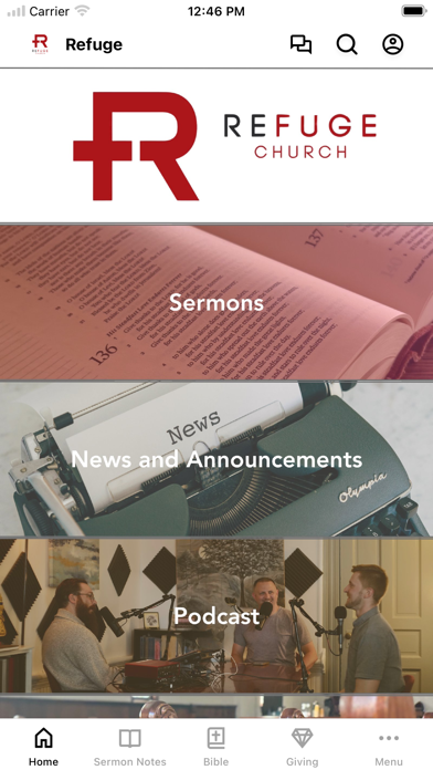 Church Refuge app screenshot