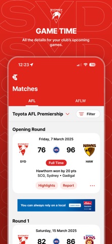 Sydney Swans Official App screenshot 4