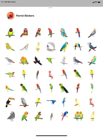 Parrot Stickers For iMessage iPad screenshot