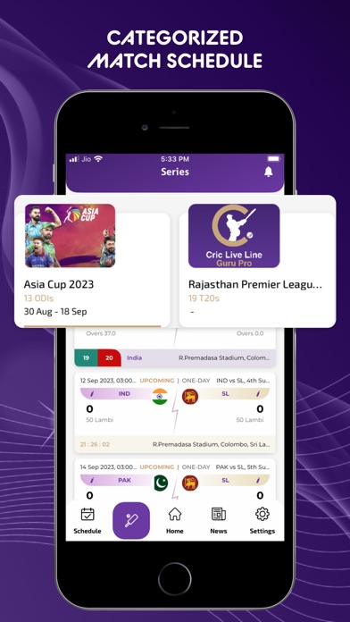 CricScore Live Line Guru Pro iPhone screenshot 2 - Sports app