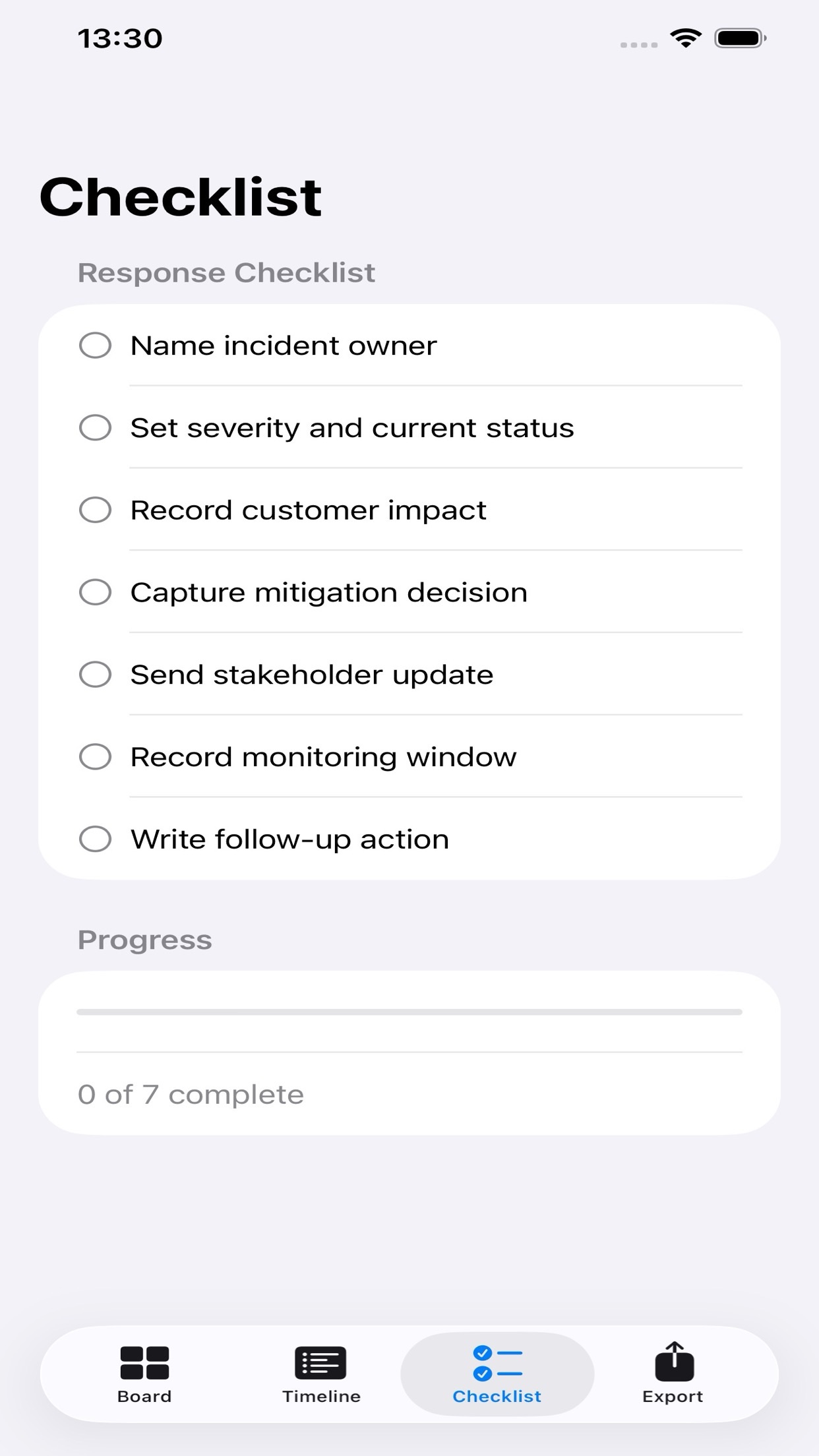 Screenshot 3 of Incident Runlog
