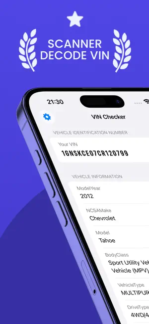VIN Decoder & Scanner App screenshot 1