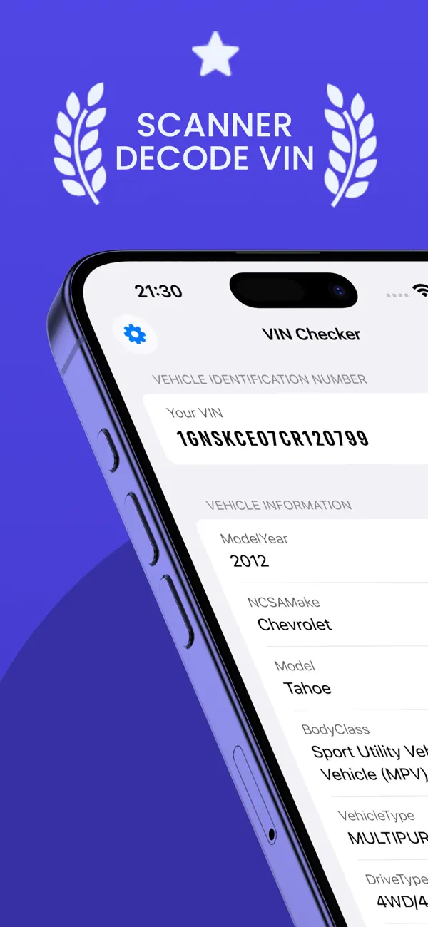 #1. VIN Decoder & Scanner App (iOS) Ved: Thach Nguyen Trong