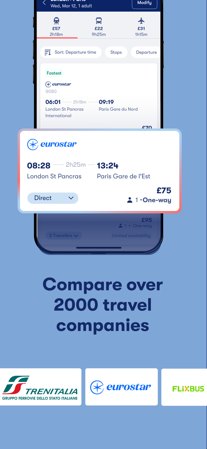 Omio: Train, bus and flight screenshot 2
