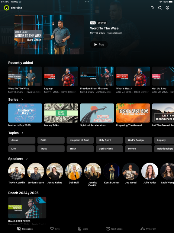 The Vine Church - Goshen iPad screenshot 1 - Education app