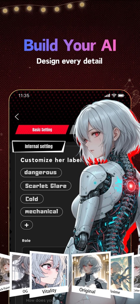 Cycle AI: Talk With AI Friends - Utilize the detailed character customization interface to design unique AI companions, and assign semantic labels to define their core traits and personality.