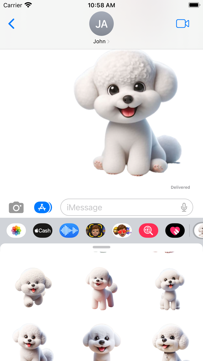 Happy Bichon Frise Stickers