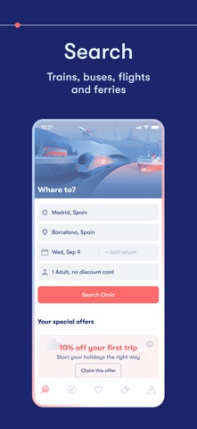 Omio: Train, bus and flight screenshot 2
