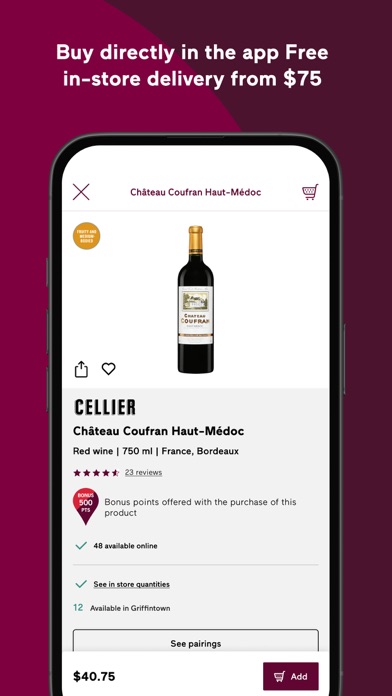 Société des alcools du Québec iPhone screenshot 4 - Food & Drink app