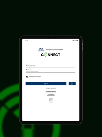 Principle Hyundai Connect iPad screenshot