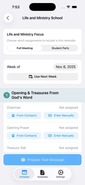 JW Reminder Hub screenshot 2