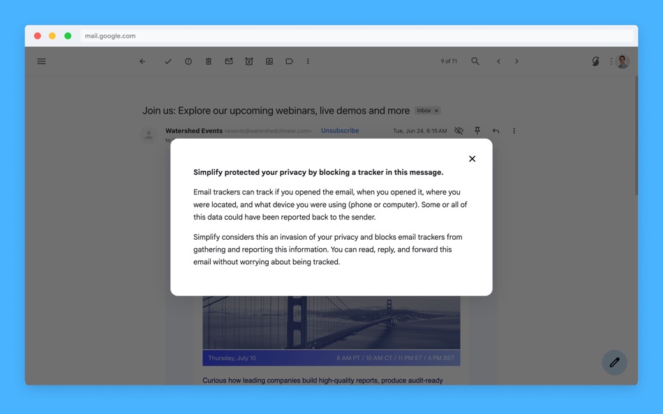 #5. Simplify for Gmail (macOS) 由: Michael Leggett